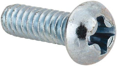 Value Collection - #6-32 UNC, 7/16" Length Under Head Phillips Drive Machine Screw - Round Head, Grade 2 Steel, Zinc-Plated Finish, Without Washer - Benchmark Tooling
