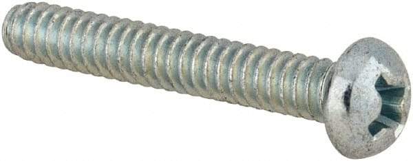 Value Collection - #6-32 UNC, 7/8" Length Under Head Phillips Drive Machine Screw - Round Head, Grade 2 Steel, Zinc-Plated Finish, Without Washer - Benchmark Tooling