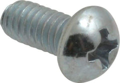 Value Collection - #8-32 UNC, 3/8" Length Under Head Phillips Drive Machine Screw - Round Head, Grade 2 Steel, Zinc-Plated Finish, Without Washer - Benchmark Tooling