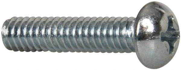 Value Collection - #8-32 UNC, 3/4" Length Under Head Phillips Drive Machine Screw - Round Head, Grade 2 Steel, Zinc-Plated Finish, Without Washer - Benchmark Tooling