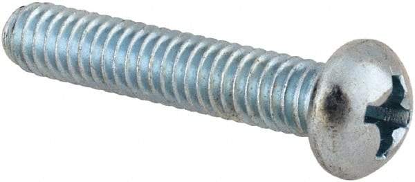 Value Collection - #8-32 UNC, 7/8" Length Under Head Phillips Drive Machine Screw - Round Head, Grade 2 Steel, Zinc-Plated Finish, Without Washer - Benchmark Tooling