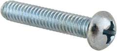 Value Collection - #8-32 UNC, 7/8" Length Under Head Phillips Drive Machine Screw - Round Head, Grade 2 Steel, Zinc-Plated Finish, Without Washer - Benchmark Tooling