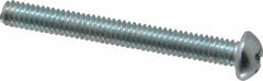 Value Collection - #8-32 UNC, 1-1/2" Length Under Head Phillips Drive Machine Screw - Round Head, Grade 2 Steel, Zinc-Plated Finish, Without Washer - Benchmark Tooling