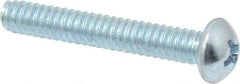 Value Collection - #10-24 UNC, 1-1/4" Length Under Head Phillips Drive Machine Screw - Round Head, Grade 2 Steel, Zinc-Plated Finish, Without Washer - Benchmark Tooling