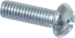 Value Collection - #10-32 UNF, 5/8" Length Under Head Phillips Drive Machine Screw - Round Head, Grade 2 Steel, Zinc-Plated Finish, Without Washer - Benchmark Tooling