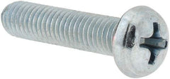 Value Collection - #10-32 UNF, 7/8" Length Under Head Phillips Drive Machine Screw - Round Head, Grade 2 Steel, Zinc-Plated Finish, Without Washer - Benchmark Tooling