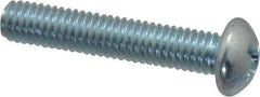 Value Collection - #10-32 UNF, 1" Length Under Head Phillips Drive Machine Screw - Round Head, Grade 2 Steel, Zinc-Plated Finish, Without Washer - Benchmark Tooling