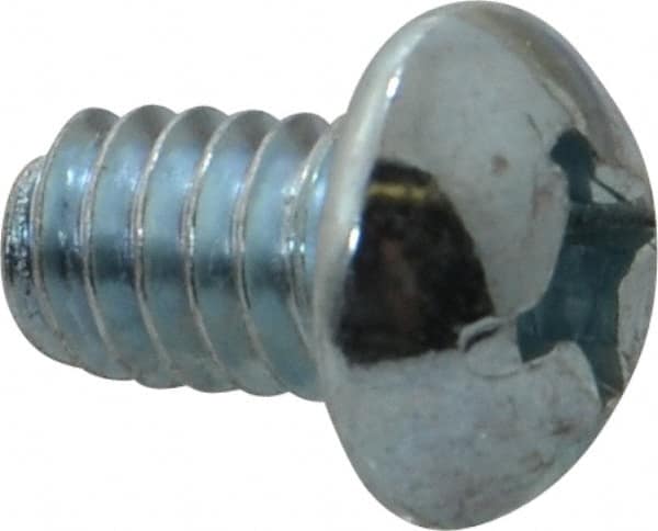 Value Collection - 1/4-20 UNC, 3/8" Length Under Head Phillips Drive Machine Screw - Round Head, Grade 2 Steel, Zinc-Plated Finish, Without Washer - Benchmark Tooling