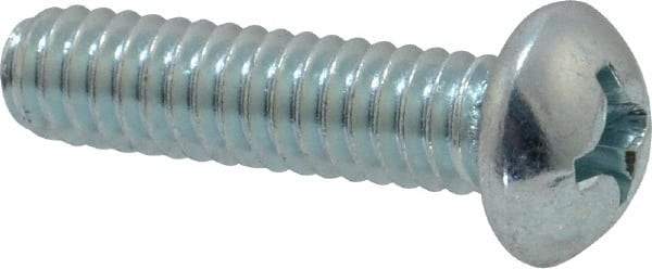 Value Collection - 1/4-20 UNC, 1" Length Under Head Phillips Drive Machine Screw - Round Head, Grade 2 Steel, Zinc-Plated Finish, Without Washer - Benchmark Tooling