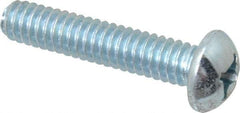 Value Collection - 1/4-20 UNC, 1-1/4" Length Under Head Phillips Drive Machine Screw - Round Head, Grade 2 Steel, Zinc-Plated Finish, Without Washer - Benchmark Tooling
