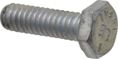 Made in USA - 1/4-20 UNC, 7/8" Length Under Head Hex Head Cap Screw - Fully Threaded, Grade 5 Steel, Zinc-Plated Finish, 7/16" Hex - Benchmark Tooling
