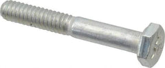 Made in USA - 1/4-20 UNC, 1-3/4" Length Under Head Hex Head Cap Screw - Partially Threaded, Grade 5 Steel, Zinc-Plated Finish, 7/16" Hex - Benchmark Tooling