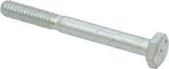 Made in USA - 1/4-20 UNC, 2-1/4" Length Under Head Hex Head Cap Screw - Partially Threaded, Grade 5 Steel, Zinc-Plated Finish, 7/16" Hex - Benchmark Tooling