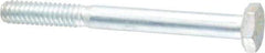 Made in USA - 1/4-20 UNC, 2-1/2" Length Under Head Hex Head Cap Screw - Partially Threaded, Grade 5 Steel, Zinc-Plated Finish, 7/16" Hex - Benchmark Tooling