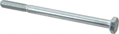 Made in USA - 1/4-20 UNC, 3-1/2" Length Under Head Hex Head Cap Screw - Partially Threaded, Grade 5 Steel, Zinc-Plated Finish, 7/16" Hex - Benchmark Tooling
