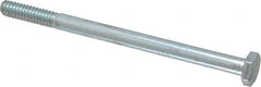 Made in USA - 1/4-20 UNC, 3-3/4" Length Under Head Hex Head Cap Screw - Partially Threaded, Grade 5 Steel, Zinc-Plated Finish, 7/16" Hex - Benchmark Tooling