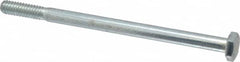 Made in USA - 1/4-20 UNC, 4" Length Under Head Hex Head Cap Screw - Partially Threaded, Grade 5 Steel, Zinc-Plated Finish, 7/16" Hex - Benchmark Tooling