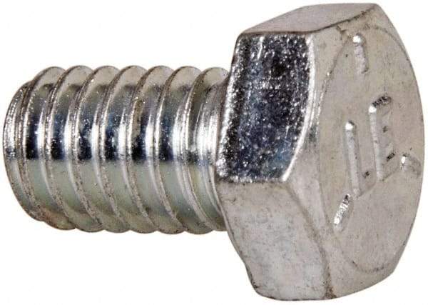 Made in USA - 5/16-18 UNC, 1/2" Length Under Head Hex Head Cap Screw - Fully Threaded, Grade 5 Steel, Zinc-Plated Finish, 1/2" Hex - Benchmark Tooling