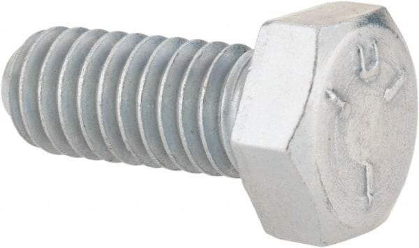 Made in USA - 5/16-18 UNC, 3/4" Length Under Head Hex Head Cap Screw - Fully Threaded, Grade 5 Steel, Zinc-Plated Finish, 1/2" Hex - Benchmark Tooling