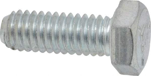 Made in USA - 5/16-18 UNC, 7/8" Length Under Head Hex Head Cap Screw - Fully Threaded, Grade 5 Steel, Zinc-Plated Finish, 1/2" Hex - Benchmark Tooling