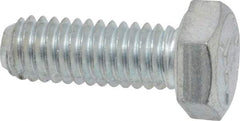 Made in USA - 5/16-18 UNC, 7/8" Length Under Head Hex Head Cap Screw - Fully Threaded, Grade 5 Steel, Zinc-Plated Finish, 1/2" Hex - Benchmark Tooling