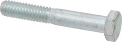 Made in USA - 5/16-18 UNC, 2" Length Under Head Hex Head Cap Screw - Partially Threaded, Grade 5 Steel, Zinc-Plated Finish, 1/2" Hex - Benchmark Tooling