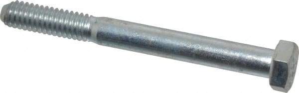 Made in USA - 5/16-18 UNC, 3" Length Under Head Hex Head Cap Screw - Partially Threaded, Grade 5 Steel, Zinc-Plated Finish, 1/2" Hex - Benchmark Tooling
