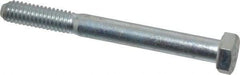 Made in USA - 5/16-18 UNC, 3" Length Under Head Hex Head Cap Screw - Partially Threaded, Grade 5 Steel, Zinc-Plated Finish, 1/2" Hex - Benchmark Tooling