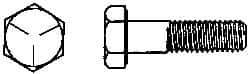 Made in USA - 5/16-18 UNC, 6-1/2" Length Under Head Hex Head Cap Screw - Partially Threaded, Grade 5 Steel, Zinc-Plated Finish, 1/2" Hex - Benchmark Tooling