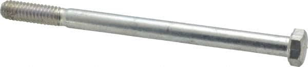 Made in USA - 5/16-18 UNC, 4-1/2" Length Under Head Hex Head Cap Screw - Partially Threaded, Grade 5 Steel, Zinc-Plated Finish, 1/2" Hex - Benchmark Tooling