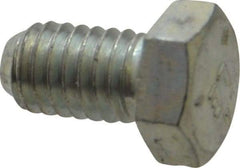 Made in USA - 3/8-16 UNC, 5/8" Length Under Head Hex Head Cap Screw - Fully Threaded, Grade 5 Steel, Zinc-Plated Finish, 9/16" Hex - Benchmark Tooling