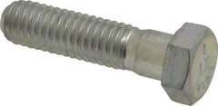 Made in USA - 3/8-16 UNC, 1-1/2" Length Under Head Hex Head Cap Screw - Partially Threaded, Grade 5 Steel, Zinc-Plated Finish, 9/16" Hex - Benchmark Tooling