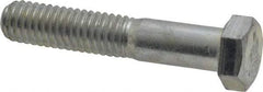 Made in USA - 3/8-16 UNC, 2" Length Under Head Hex Head Cap Screw - Partially Threaded, Grade 5 Steel, Zinc-Plated Finish, 9/16" Hex - Benchmark Tooling