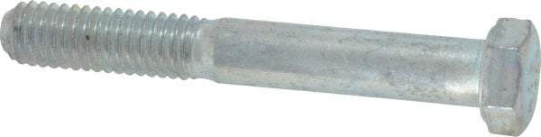 Made in USA - 3/8-16 UNC, 2-3/4" Length Under Head Hex Head Cap Screw - Partially Threaded, Grade 5 Steel, Zinc-Plated Finish, 9/16" Hex - Benchmark Tooling
