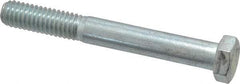 Made in USA - 3/8-16 UNC, 3" Length Under Head Hex Head Cap Screw - Partially Threaded, Grade 5 Steel, Zinc-Plated Finish, 9/16" Hex - Benchmark Tooling