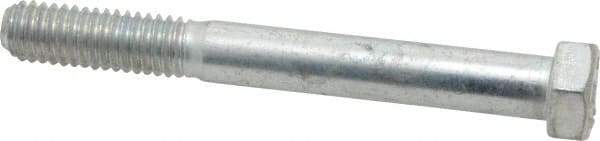 Made in USA - 3/8-16 UNC, 3-1/4" Length Under Head Hex Head Cap Screw - Partially Threaded, Grade 5 Steel, Zinc-Plated Finish, 9/16" Hex - Benchmark Tooling