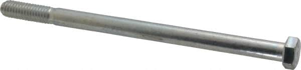 Made in USA - 3/8-16 UNC, 6" Length Under Head Hex Head Cap Screw - Partially Threaded, Grade 5 Steel, Zinc-Plated Finish, 9/16" Hex - Benchmark Tooling