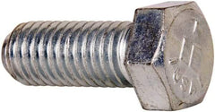 Made in USA - 1/2-13 UNC, 1-1/4" Length Under Head Hex Head Cap Screw - Fully Threaded, Grade 5 Steel, Zinc-Plated Finish, 3/4" Hex - Benchmark Tooling