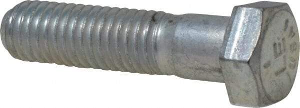 Made in USA - 1/2-13 UNC, 2" Length Under Head Hex Head Cap Screw - Partially Threaded, Grade 5 Steel, Zinc-Plated Finish, 3/4" Hex - Benchmark Tooling