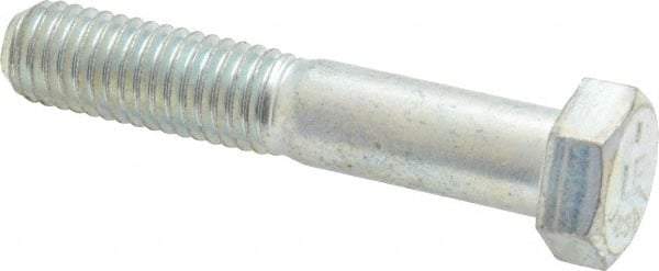 Made in USA - 1/2-13 UNC, 2-3/4" Length Under Head Hex Head Cap Screw - Partially Threaded, Grade 5 Steel, Zinc-Plated Finish, 3/4" Hex - Benchmark Tooling