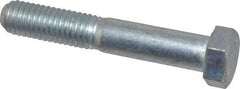 Made in USA - 1/2-13 UNC, 3" Length Under Head Hex Head Cap Screw - Partially Threaded, Grade 5 Steel, Zinc-Plated Finish, 3/4" Hex - Benchmark Tooling