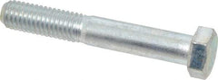 Made in USA - 1/2-13 UNC, 3-1/4" Length Under Head Hex Head Cap Screw - Partially Threaded, Grade 5 Steel, Zinc-Plated Finish, 3/4" Hex - Benchmark Tooling