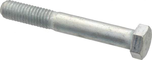 Made in USA - 1/2-13 UNC, 3-1/2" Length Under Head Hex Head Cap Screw - Partially Threaded, Grade 5 Steel, Zinc-Plated Finish, 3/4" Hex - Benchmark Tooling