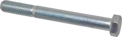 Made in USA - 1/2-13 UNC, 4-1/2" Length Under Head Hex Head Cap Screw - Partially Threaded, Grade 5 Steel, Zinc-Plated Finish, 3/4" Hex - Benchmark Tooling