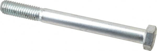 Made in USA - 1/2-13 UNC, 5" Length Under Head Hex Head Cap Screw - Partially Threaded, Grade 5 Steel, Zinc-Plated Finish, 3/4" Hex - Benchmark Tooling