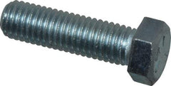 Made in USA - 9/16-12 UNC, 2" Length Under Head Hex Head Cap Screw - Fully Threaded, Grade 5 Steel, Zinc-Plated Finish, 13/16" Hex - Benchmark Tooling