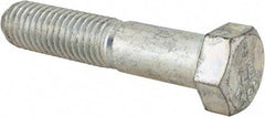 Made in USA - 9/16-12 UNC, 2-3/4" Length Under Head Hex Head Cap Screw - Partially Threaded, Grade 5 Steel, Zinc-Plated Finish, 13/16" Hex - Benchmark Tooling