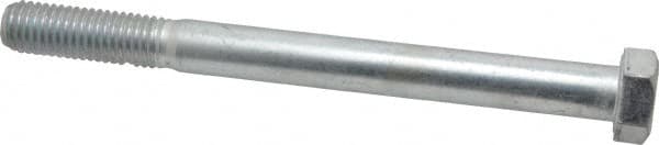Made in USA - 5/8-11 UNC, 7" Length Under Head Hex Head Cap Screw - Partially Threaded, Grade 5 Steel, Zinc-Plated Finish, 15/16" Hex - Benchmark Tooling