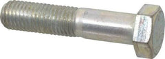 Made in USA - 3/4-10 UNC, 3-1/2" Length Under Head Hex Head Cap Screw - Partially Threaded, Grade 5 Steel, Zinc-Plated Finish, 1-1/8" Hex - Benchmark Tooling