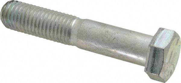 Made in USA - 3/4-10 UNC, 4" Length Under Head Hex Head Cap Screw - Partially Threaded, Grade 5 Steel, Zinc-Plated Finish, 1-1/8" Hex - Benchmark Tooling